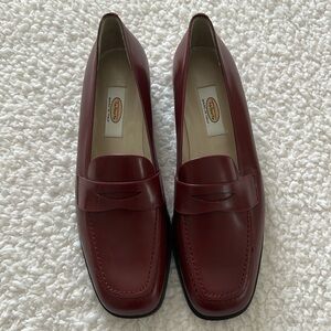 Talbots Burgundy Leather Penny Loafers - Size 7.5